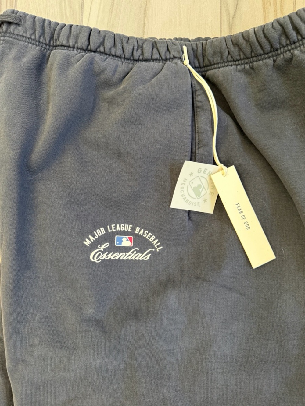 Fear of God Navy Essentials MLB Sweatpants with White Logo